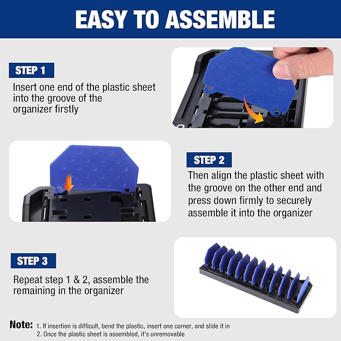 WORKPRO Plier Organizer Rack, 13.5" Foldable Tool Organizer, Wall Mount Screwdriver Organizers and Pliers Organizers, Tool Storage Rack for Screwdriver Holder and Pliers Holder (Tools not Included)
