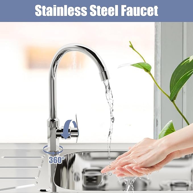 Outdoor Garden Free Standing Utility Stainless Steel Sink, Portable Single Bowl Washing Hand Basin Station Sink, with Drainboard Storage Shelves for Camping, Garage, Restaurant, Kitchen, Bar