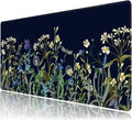 Weeds Flowers Large Mouse Pad,Gaming Keyboard Desk Pad,Extended Mouse Mat Non-Slip Rubber Base with Stitched Edges for Office Game Home XXL 35.4"x15.7"