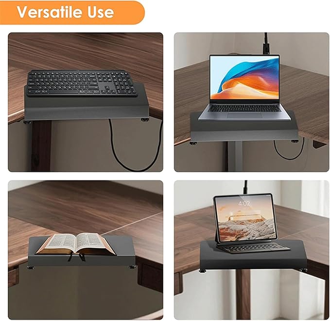 VBESTLIFE 17 inch Corner Desk Connector Platform for Mounting Under Desk Keyboard Trays on L Shaped Workstations