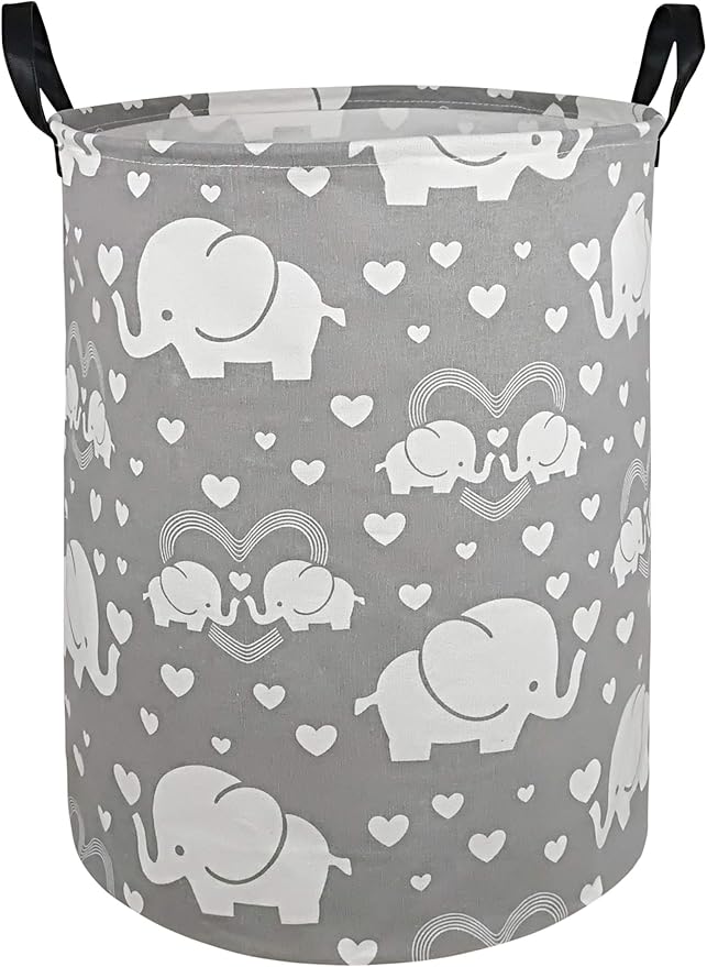 Round Laundry Hamper Storage Basket Laundry Organizer Hamper Storage Bins Clothes and Toys Box Nursery Hamper Gift Basket For Kids with Handles