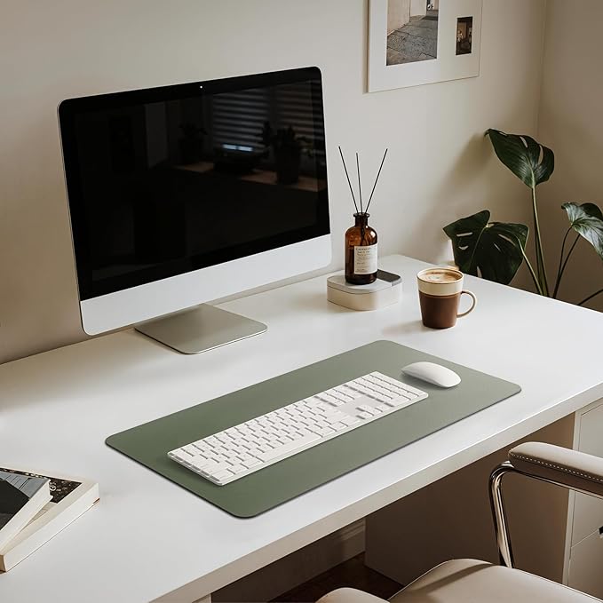 Jotsome Leather Desk Pad Mat, Non-Slip Desk Blotter Pad - Desk Protector for Office, Home, Laptop, and Desktop, Gift for The Holidays or Christmas (Sage, 24" x 14")