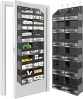 HOMELUX THEORY Over The Door Organizer Hanging - 50lbs Load 6 Large Front & 12 Side Pockets, 1 Pack Over The Door Shoe Organizer, Hanging Closet Organizer For Toys, Diaper, Sewing (XL, Dark Gray)