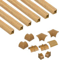 D-Line Cord Cover Kit, 30FT Self-Adhesive Wire Hider, Cable Raceway to Hide Wires on Wall, Cable Management - 6 x 5FT Channels and Accessories (0.87in (W) x 0.87in (H), Stainable Wood-Effect)