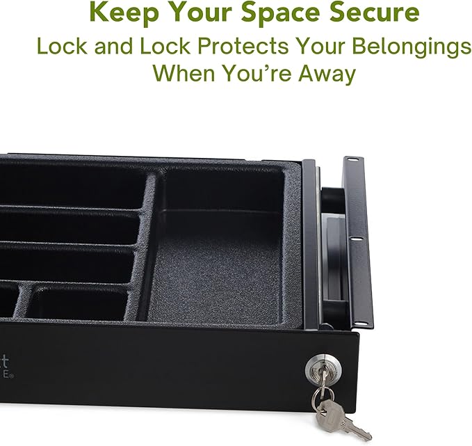 PERFECT POSTURE Max Under Desk Storage Drawer – Large Desk Drawer with Lock for Regular & Sit-Stand Standing Desks, Black (12.3” x 12.8”)