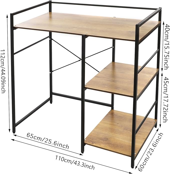 3 Tier Washing Machine Shelf, Over The Washer and Dryer Storage Shelves Space Saving Shelving Units Drying Organizer Stand with Side Racks for Laundry Room Apartment Bathroom (Black, Brown)