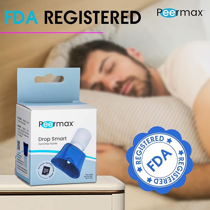 Drop Smart Eye Drop Guide FDA Registered | Dispenser Aids for Eyedrop | Eye Dropper Cup for Most Eyes Drops Medicine Bottle | Auto Eyedropper Helper Devices for Elderly Applicator Holder (1)
