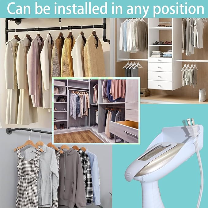 Ironing Board Hanger Wall Mount for Clothes for Conair Handheld Garment Steamer，for Laundry Rooms Storage Organizer,Garment Steamer Stand Compatible with Conair GS59X、GS59B Models (Black)