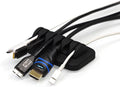 Desktop Cable Organizer, Weighted, Eco-Friendly Silicone, No Bad Smell, Bundled with 4 Reusable Cable Ties (Black)