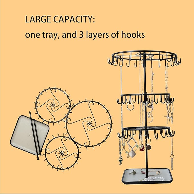 Multi-layer Jewelry Organizer Chic Box Metal Jewelry for Ladies Stylish Storage