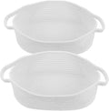 BESPORTBLE 2pcs Small Woven Cotton Rope Baskets with Handles Portable Decorative Storage Bins for Clothes Home Organization Shelves and Closets