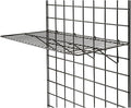 Only Garment Racks BLK-2412 Grid Panel Display Shelf - - Clothing Display Rack Grid, Heavy Duty Shelves, 12"D x 23-1/2"W Straight Shelf for Grid Panel, Black Finish, Wire, (Box of 6) (Pack of 6)