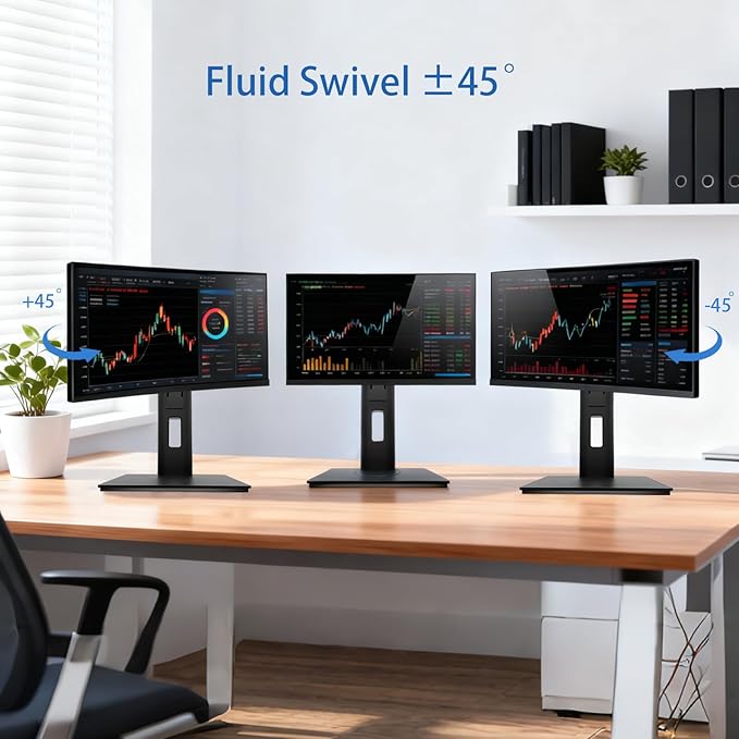 2026 Version Ergonomic VESA Monitor Stand, 150mm Spring Height adjustment, Tool-Free Base, Swivel, Tilt & Rotation, for 15–22" Monitors, 5.07–5.95 lb, 100x100mm Vesa Mount (5.07~5.95LB)