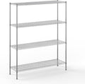 18" Deep x 60" Wide x 74" Height Wire Shelving Kit | 4-Tier | NSF Commercial Storage Rack Unit