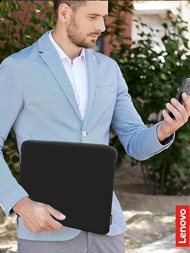 Lenovo Basic Laptop Sleeve 14 Inch Notebook/Tablet Compatible with MacBook Air/Pro Neoprene Material - Soft Fleece Lining - Zippered Top Opening - Black