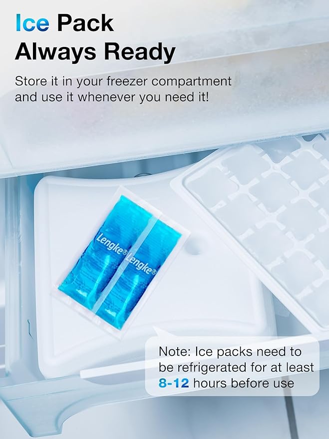 Leng Ke Ice Pack for Insulin Cooler Travel Case TSA Approved - Gel Ice Packs for Diabetic Travel Case and Travel Medicine Organizer,Small Ice Pack for Refrigerated Medicine Travel Case (2 Pack)