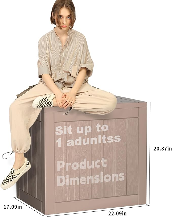 30 Gallon Outdoor Storage Box, Large Resin Deck Box for Patio Cushions, Garden Tools, Pool Accessories, Waterproof and Lockable Design, Storage Bench for Backyard & Deck(Gray)