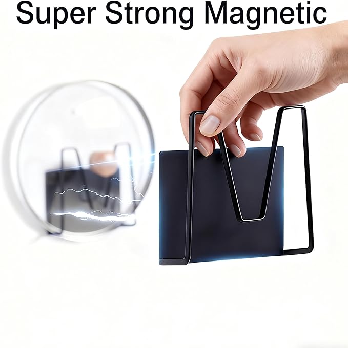 Magnetic Pot Lid Holder for Refrigerator, 2 Pack Strong Magnetic Pot Lid Organizer for Cutting Board, Baking Tray & Pan Covers, Stainless Steel Moveable Kitchen Storage Rack