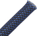 100ft - 1/2 inch PET Expandable Braided Sleeving – BlackBlue – Alex Tech Braided Cable Sleeve