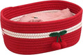 Organizer Baskets 12x8in Rectangle Cozy Woven Cherry Cute Basket Stackable Small Storage Bins for Kids Pets Toy Shelves