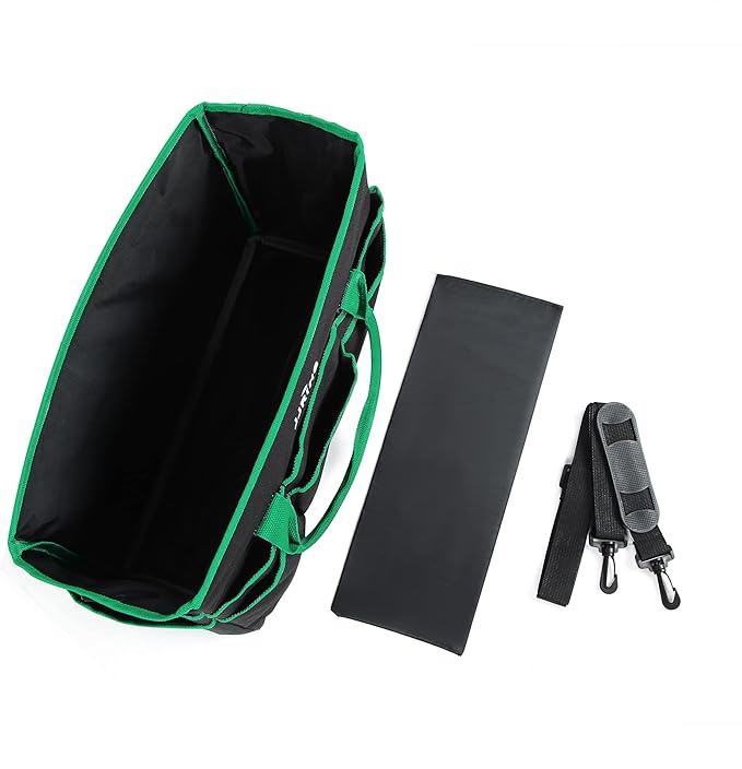 Large Multi-Functional Carrying Bag, 600D Nylon Artist Tote Bag with 16 Pockets Caddy for Art, Craft, Sewing, Make-up or School, Medical, Office Supplies Organizer, Green