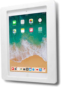 TABcare Anti-Theft Acrylic VESA Enclosure for Apple iPad 7/8/9 10.2" with Free Wall Mount Kit & 90-Degree Angle Charge Cable (iPad 7/8/9 10.2", White)