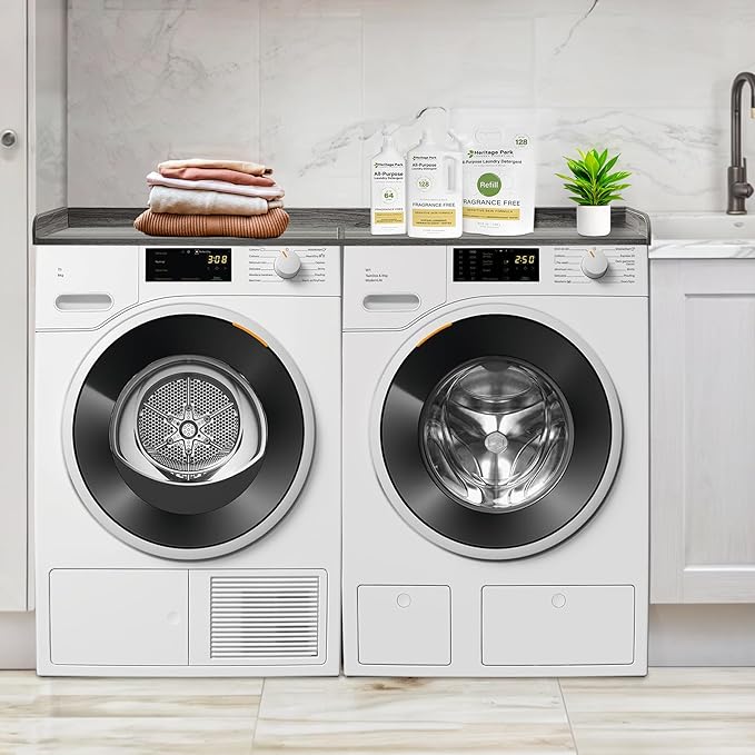 Royxen Washer Dryer Countertop, 27.4" x 54" Wood Universal Fit, Washer Dryer Topper, Laundry Room Organization, Laundry Countertop for Laundry Organization, Eucalyptus