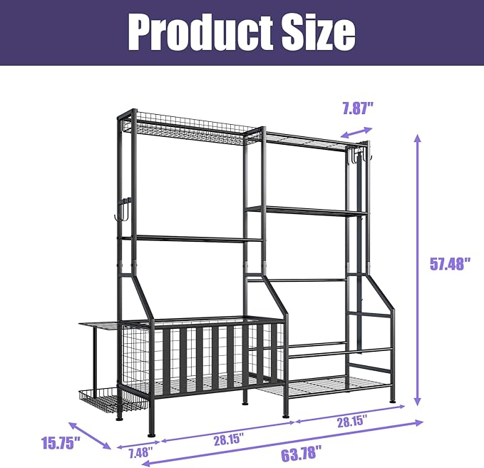 Sports Equipment Organizer, Heavy Duty Golf Bags Stand, Extra Large Ball Storage Rack for Garage