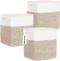 Storage Cubes 11 Inch Cotton Rope Woven Storage Basket for Organizing 3 Pack | Storage Bins for Organization and Storage | Toy Storage Organizer | Basket for Shelves | Toy Bins（Brown）