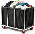 Commercial Laundry Cart with Wheels Industrial 12 Bushel Hamper Sorters Large Waterproof Laundry Basket Heavy Duty for Home Organizer and Storage