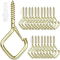 20PCS Eye Screw Hooks for Hanging Heavy Duty with Safety Buckle.Metal Ceiling Hooks for Hanging Plants,Cup,Wind Chime,Bird Feeders,String Lights at Indoor&Outdoor,2.36 Inch (No Drill Bit)