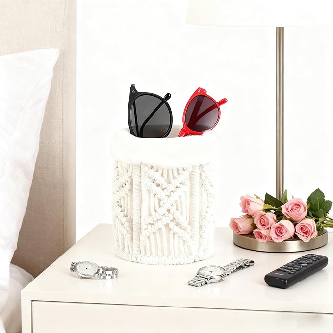 Glasses Holder for Nightstand, Boho Decor Eyeglass Case, Anti-scratch Plush Lined Sunglass Holder, Eyeglass Holder Stand for Desk, Table, Office, Glasses Stand Sunglass Storag Organizer