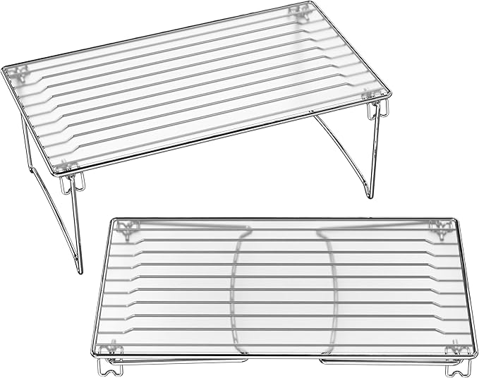 Deco Brothers Stackable Cabinet Shelf Organizer, 2 Pack, Chrome