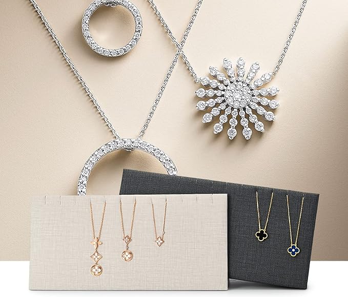 Leather Necklace Display Stand Necklace Bracelet Display Holder Stand with Hooks For Jewelry Storage Display (White)