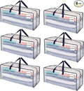 VENO 6 Pack Moving Bags w/Backpack Straps, Heavy Duty, Moving Boxes Alternative, Packing Supplies, Large Storage Totes for Dorm Room Essentials with Zipper for Clothes (Clear, 6 Pack)