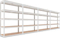 HOMEDANT House Lift-Beam White 48" Wide Boltless Heavy Duty Garage Storage Shelving Adjustable 5-Tier Metal Shelves Laminated Organization Shelf Industrial Utility Rack Pantry Shed Office Store 4Pack