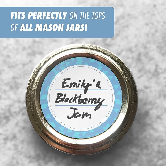 Canning Labels Dissolvable Stickers for Mason Jars and More (2" Round 200/roll) Canning Supplies Washes Off in Seconds Like Magic - Jar Labels Homemade Jam, Jelly, and More (Iceberg)