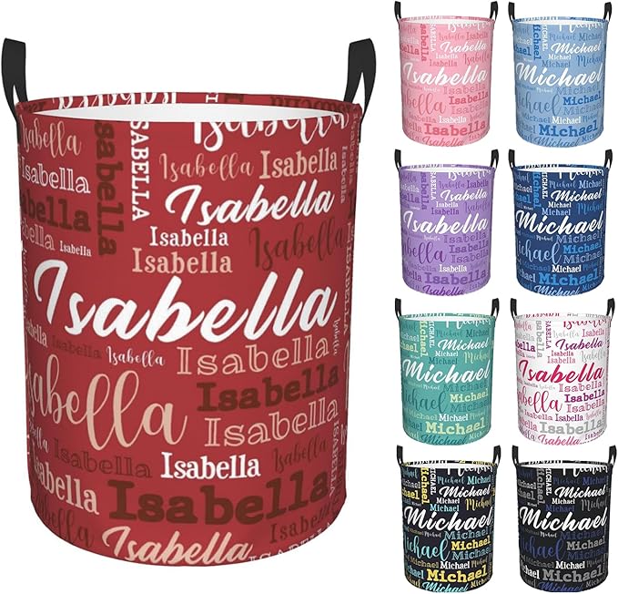 Custom Name Laundry Hamper, Personalized Laundry Baskets with Name for Boys Girls Women Men, Customized Collapsible Dirty Clothes Hamper Easy Storage Gifts for Bedroom Bathroom Living Room