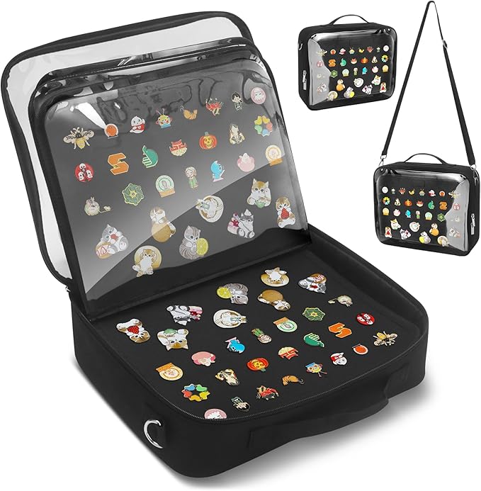 Enamel Pin Display Bag & Pin Trading Book for Collectors - Large Capacity 20 Page Pin Board Case with Removable Pages for Travel & Trading