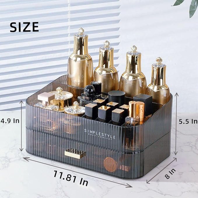Makeup Organizer with Drawers Stackable Skincare Cosmetic Makeup organization for vanit Bathroom Desk Countertop