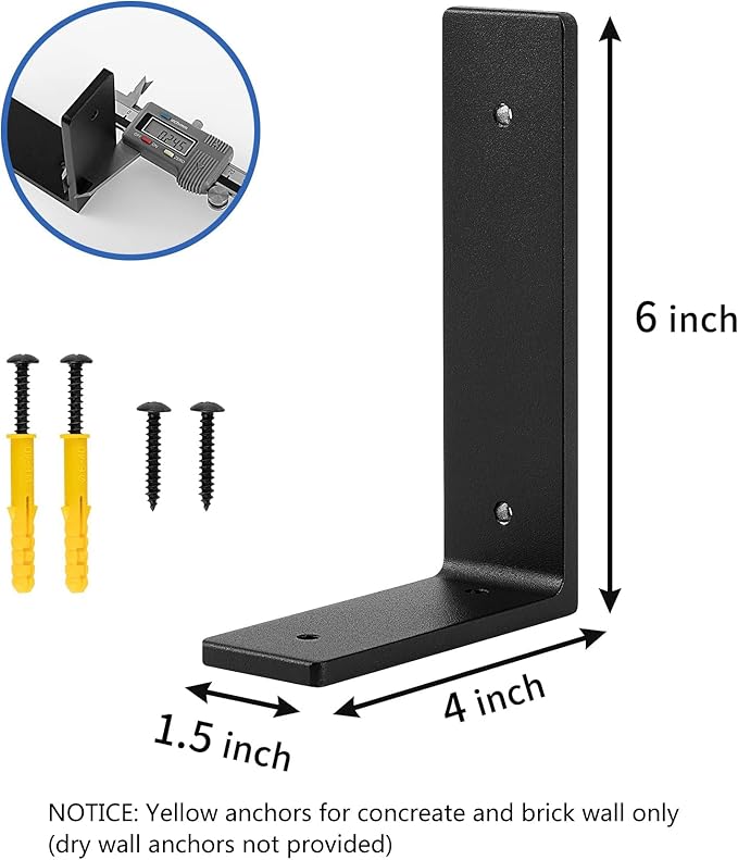 6"x 4"Shelf Brackets, die-cast Formation, Vertical Angle, Premium Alloy Metal Heavy Duty Shelf Bracket, high Strength Mounting Hardware Included, Corner Brace Joint,Pack of 4 ,6 INCH x4 INCH(No Beam)