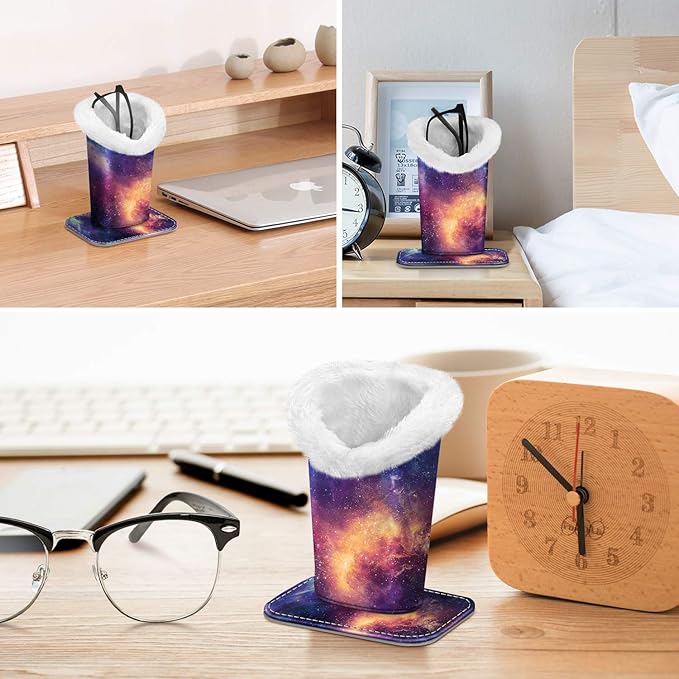 Fintie Plush Lined Eyeglasses Holder, Glasses Stand Case, Anti-scratch Glasses Storage Organizer for Desk, Nightstand, Office