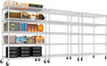 PrimeZone 5 Tier 48" Wx24''Dx81''H Wire Shelving with Wheels 3000lbs NSF Certified Storage Shelves Heavy Duty Metal Shelf Adjustable Rolling Rack Commercial Garage Restaurant Warehouse Chrome 3Pack