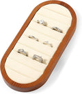 Small Jewelry Rings Display Tray Solid Wood Jewelry Display Organizer Tray for Rings Stud Earrings(Beige)