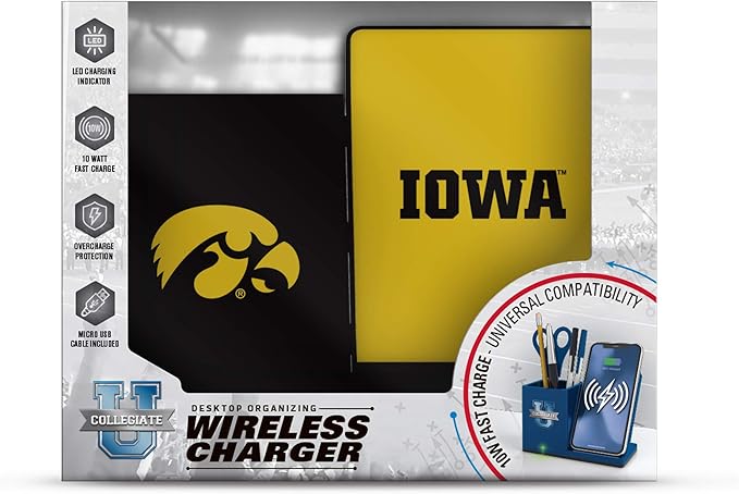 SOAR NCAA Unisex Cell Phone Wireless Charging Stand and Desktop Organizer