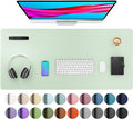 Aothia Large PU Leather Desk Pad Protector – Non-Slip Mouse Pad & Writing Mat for Office/Home, Waterproof, Easy to Clean (36" x 17", Aqua)