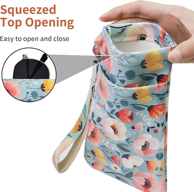 Double Eyeglass Case Soft Dual Glasses Case for Women Men Travel Squeeze Top Sunglasses Cases Eyeglasses Pouch