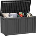 NUNU LAB 180 Gallon Outdoor Storage Box Waterproof, Outside Package Delivery Deck Boxes with Lockable Lid, Backyard Storage Bin For Garden Tools, Patio Cushions, Black