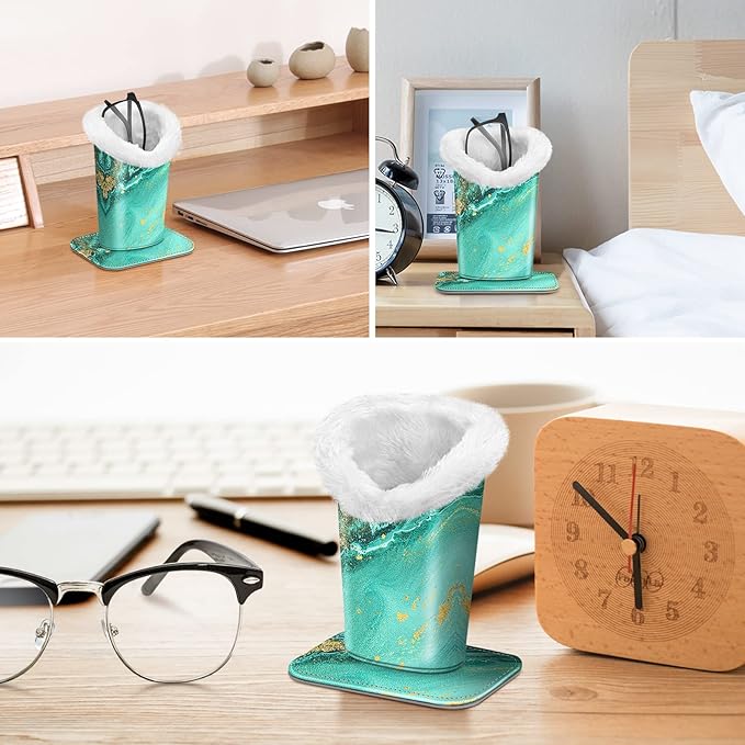 Fintie Plush Lined Eyeglasses Holder, Glasses Stand Case, Anti-scratch Glasses Storage Organizer for Desk, Nightstand, Office