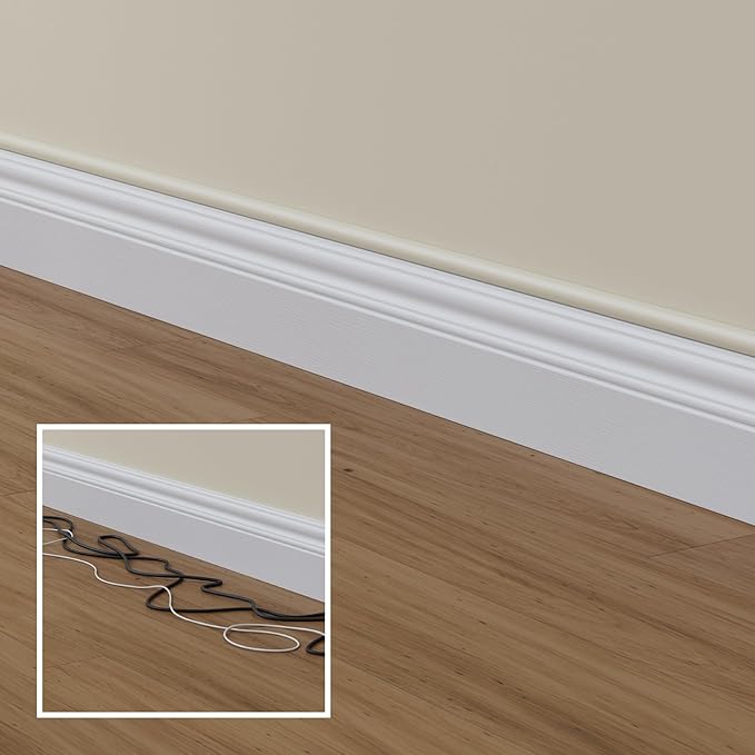 D-Line 157in Cord Hider Kit, Patented Cable Cover, Hide Wires on Wall, Channel for TV Mount Cords, Raceway Wire Hiders, Paintable, Adhesive, Half Round, 10x 0.78in W x 0.39in H x 15.7in L, Beige